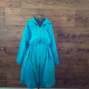 Beautiful Aqua Blue Raincoat Windbreaker